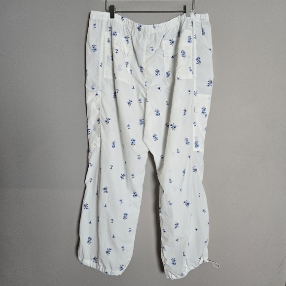 Victoria's Secret Pink White Floral Parachute Cargo Pants Balloon Barrel XXL - Picture 4 of 10